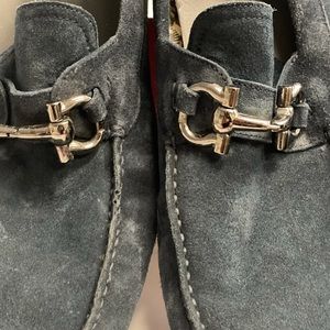 Navy Ferragamo suede Loafers 12. Minimal wear and comes with box and dust bag